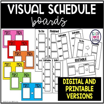 Preview of Editable Visual Schedule Boards for Autism or Special Education