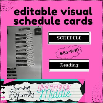 Editable Visual Schedule Cards by Learning Differently in the Middle