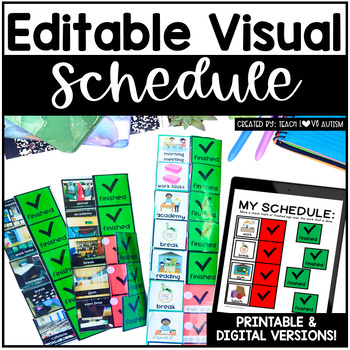 Preview of Editable Visual Schedule for Special Education | Daily Visual Schedule | Autism
