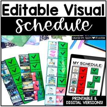 Preview of Editable Visual Schedule for Special Education | Autism