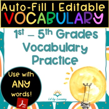 Preview of Editable Vocabulary Games, Activities & Practice | 1st-5th