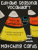 Editable Vocabulary Matching Cards Seasonal