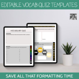Editable Vocabulary Quiz Template