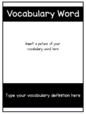 Editable Vocabulary Template