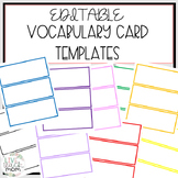 Editable Vocabulary Word Card Template