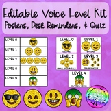 Editable Voice Levels Posters, Desk Reminders, and Quiz