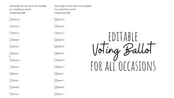 Preview of Editable Voting Ballot for all occasions