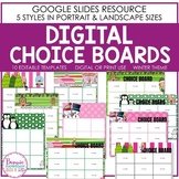 Editable WINTER Themed Digital Choice Boards