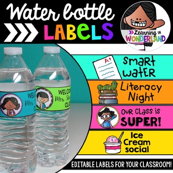 Printable Water Bottle Wraps, School Bus Water Bottle Labels