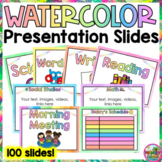 Watercolor Pastel Rainbow Editable Digital Presentation Te