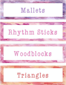 Preview of Editable Watercolor Instrument Labels for the Elementary Music Classroom