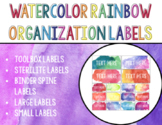 Editable Watercolor Rainbow Organization Sterilite Labels
