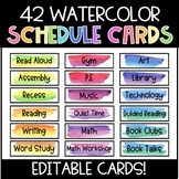 Editable Watercolor Schedule Cards