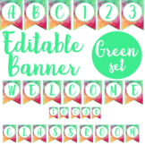 Editable Watercolour Classroom Banner - Green