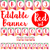 Editable Watercolour Classroom Banner - Red