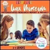 Editable Wax Museum Biography Research 3-5 CCSS Aligned-Di