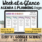 Editable Week at a Glance Agenda Digital Template Back to School