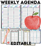 Editable Weekly & Daily Agenda | Teacher Lesson Planner Cu