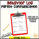 Editable Weekly Behavior Log Parent Communication Google Docs