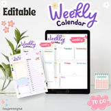 Editable Weekly Calendar and Daily Planner | Colorful plan