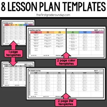 Editable Weekly DIGITAL Lesson Plan Templates Compatible with Google Docs