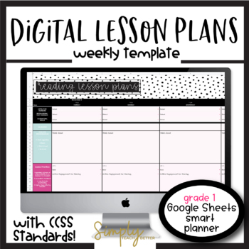 Preview of Editable Weekly Lesson Plan Template 1st Grade