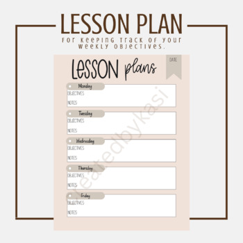 Preview of Editable Weekly Lesson Plan Template