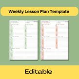 Editable Weekly Lesson Plan Template - Compatible with Goo
