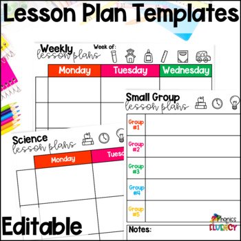 Editable Weekly Lesson Plan Template - Daily Lesson Plan Template and ...