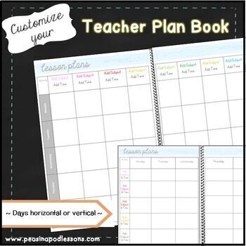 Preview of Editable Weekly Lesson Plan Template Printable Digital Teacher Planner 2023 2024