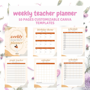 Preview of Editable Weekly Lesson Plans Templates Daily Teacher ( customizable in Canva )