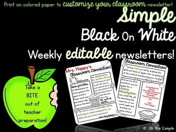 Preview of Editable Weekly Newsletter Template~Edit, Print and Go!