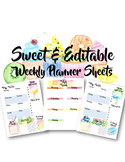 Editable Weekly Planner Sheets Sweet Theme