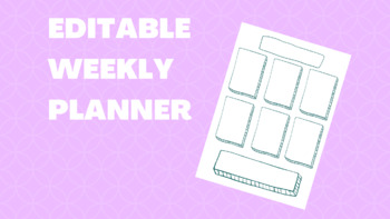 Preview of Editable Weekly Planner Template