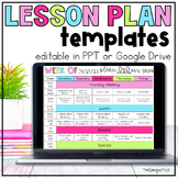 Digital Editable Weekly Lesson Plans 30+ templates in Powe