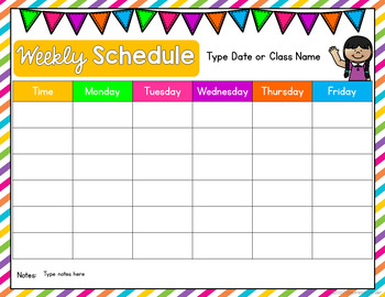 Editable Weekly Schedule Template | For PowerPoint by Inspired by Kinder