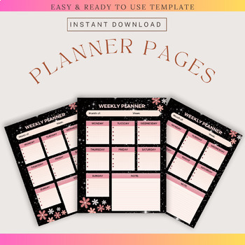 Five Day Weekly Planner Printable Graphic by MyLifePlans