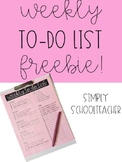 Editable Weekly To-Do List Freebie!