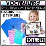 Editable Weekly Vocabulary Activities and Routine