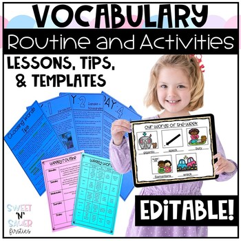 Preview of Editable Weekly Vocabulary Activities and Routine