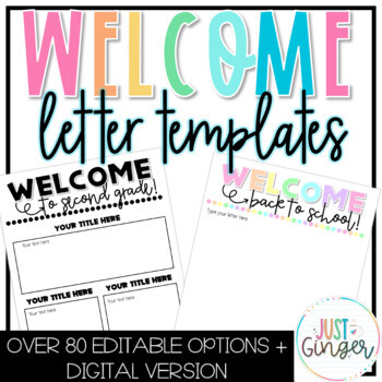 Preview of Editable Welcome Back to School Letters | Welcome Letter for Parents Template
