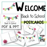 Editable Welcome Back to School Post Cards to Students All