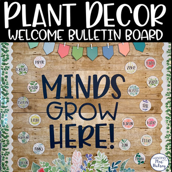 Editable Welcome Bulletin Board: Plants by Hanging with Mrs Hulsey