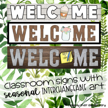 Preview of Editable Welcome Sign with Seasonal Interchangeable Pieces | GROWING BUNDLE