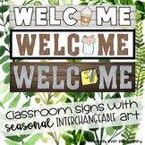 Editable Welcome Sign with Seasonal Interchangeable Pieces