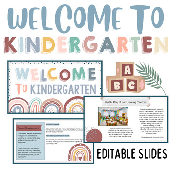Preview of Editable Welcome To Kindergarten Slides - Back to School - Meet The Teacher