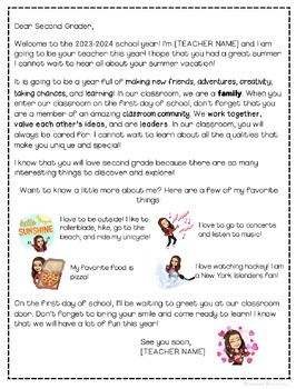 Preview of Editable Welcome to School Letter