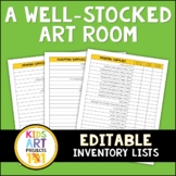 Editable Well-Stocked Art Room Inventory Planning Lists