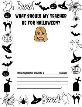 Preview of Editable "What Should My Teacher Be For Halloween?"
