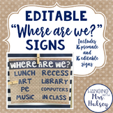 Editable 'Where are we?' Posters